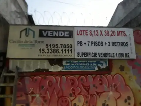 Terreno en Venta en Villa Crespo, USD 640.000