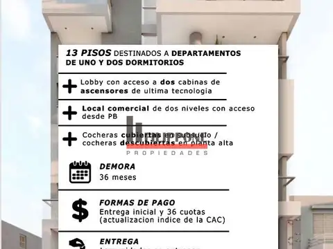 Departamento en Venta de 1 dormitorio