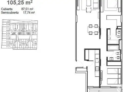 Departamento en Venta de 3 ambientes