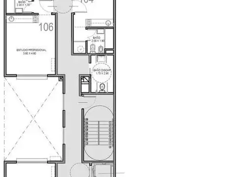 Departamento Monoambiente con 1 baño