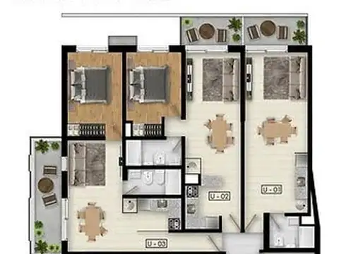 Departamento 2 ambientes con 1 baño