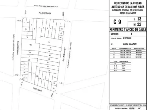 Terreno en Venta en Palermo, USD 2.090.000