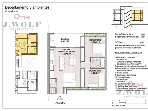 Departamento en Venta de 3 ambientes