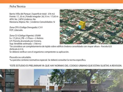 Terreno en Villa del Parque