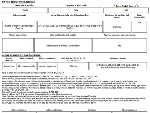 Terreno en Venta de 347,0 m2