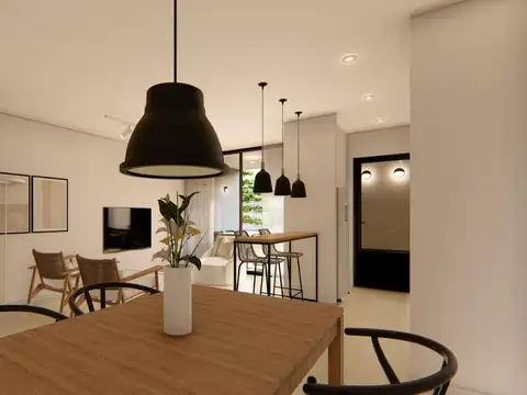 Departamento 2 ambientes con 2 baños