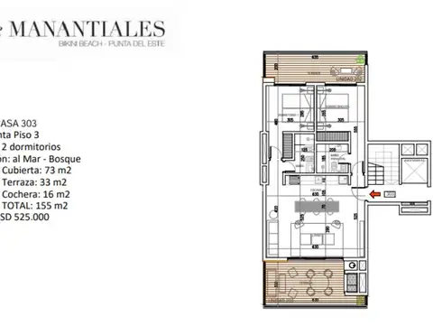 Departamento en Venta de 2 dormitorios