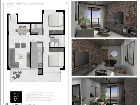 Departamento en Venta de 3 ambientes