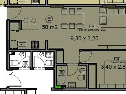 Departamento 3 ambientes con 1 baño