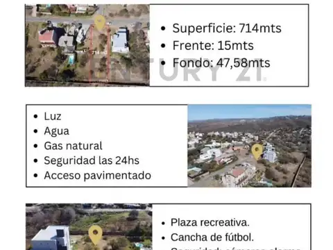Venta de Lote en Barrio Cerrado  TERRAZAS DE VILLA ALLENDE
