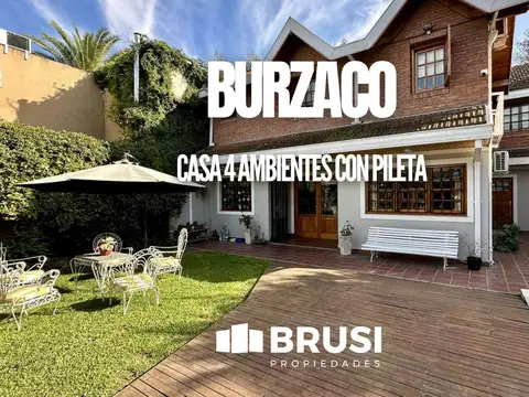 CASA EN VENTA EN BURZACO - 4 AMBIENTES - CON PILETA Y QUINCHO