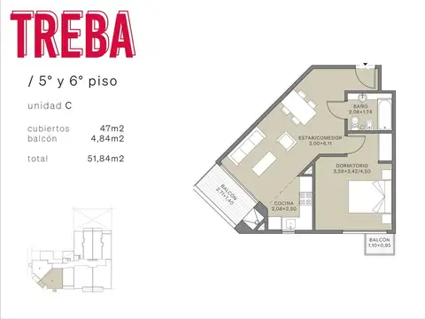 Departamento en Venta en Monserrat, USD 130.783