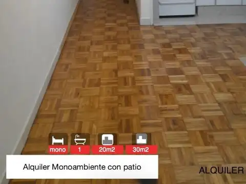 Alquiler monoambiente con patio
