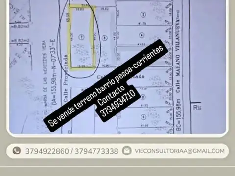 Se vende terreno en B° paso pesoa