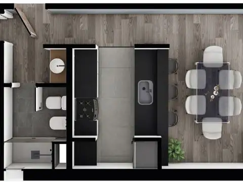 Departamento 2 ambientes con 1 baño