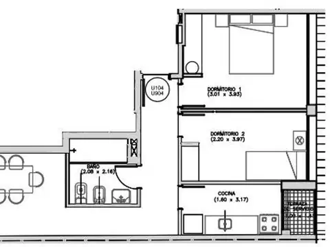 Departamento en Venta en Centro , USD 154.500