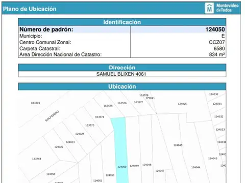 Terreno en Venta en Buceo, USD 395.000