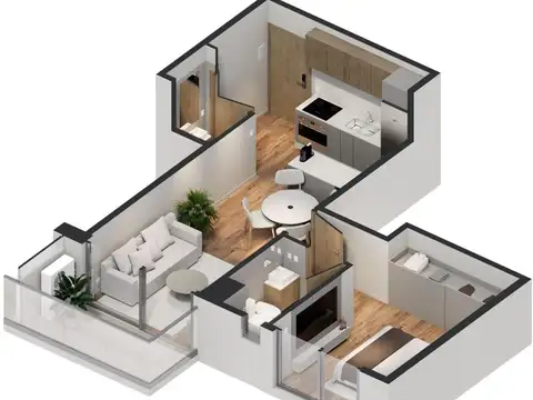 2 ambientes con balcón en Boedo - En construccion