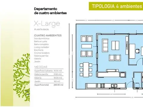 Departamento en Venta con 2 cocheras