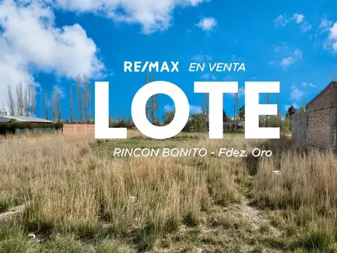 VENTA LOTE 300m2, B° RINCON BONITO, FERNANDEZ ORO