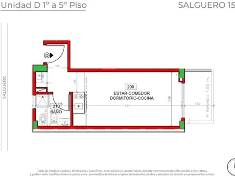 Departamento en Venta en Palermo Soho, USD 116.000