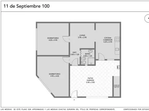Casa 3 ambientes con 1 baño