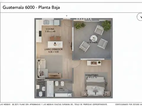 Departamento en Venta de 1 dormitorio