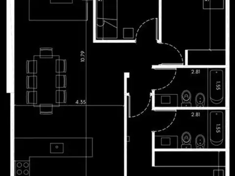 Departamento 4 ambientes con 2 baños