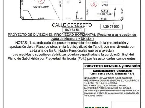 Terreno en venta - 1005mts - Tandil