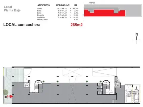 Local comercial céntrico con cochera en venta.