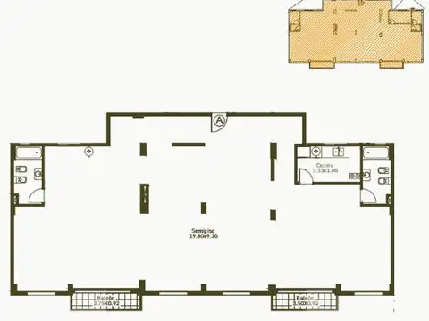 Oficina Monoambiente con 2 baños