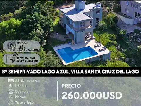 SE VENDE MODERNA PROPIEDAD EN BARRIO SEMI PRIVADO LAGO AZUL