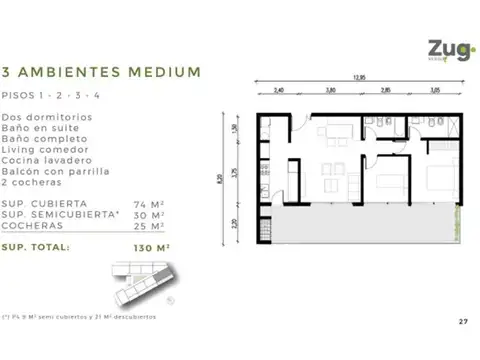 Departamento en venta con renta Zug Verdi, Pilar