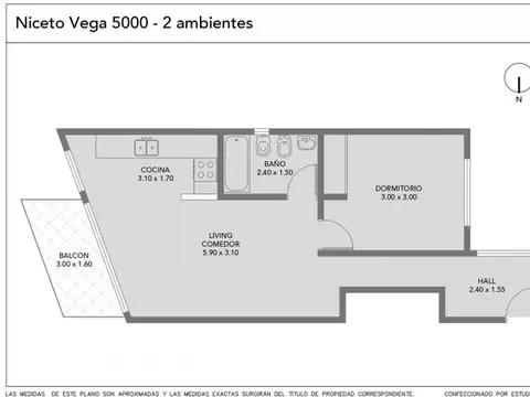 Departamento en Venta de 1 dormitorio