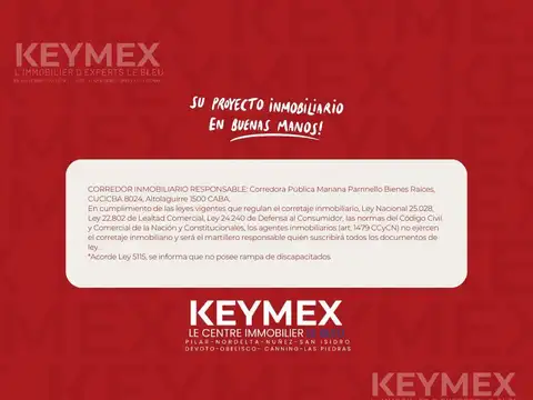 Terreno en Venta 35  mts Fondo