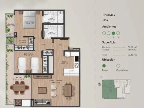 Departamento en Venta de 3 ambientes