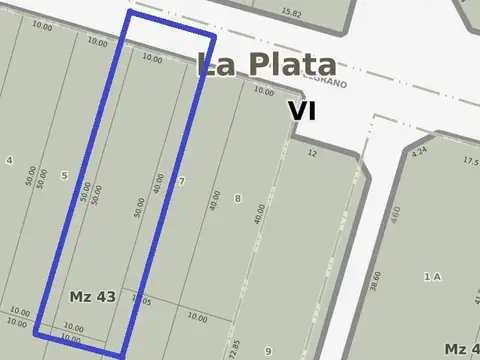 Terreno en Venta 50  mts Fondo