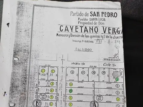 Terreno en Venta 31,90  mts Fondo