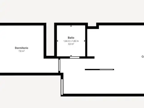 Departamento 2 ambientes con 1 baño