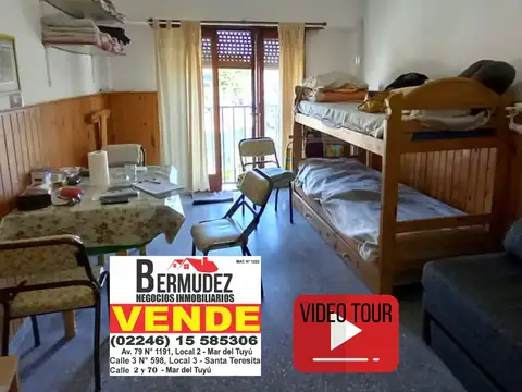 Monoambiente venta mar del tuyu calle 1 entre 68 y 69