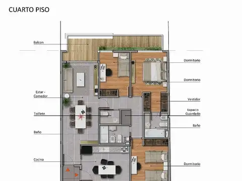 Departamento en Venta de 4 ambientes