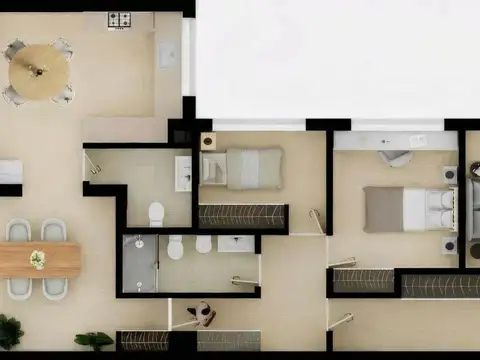 Depto Tipo Casa 4 ambientes con 2 baños