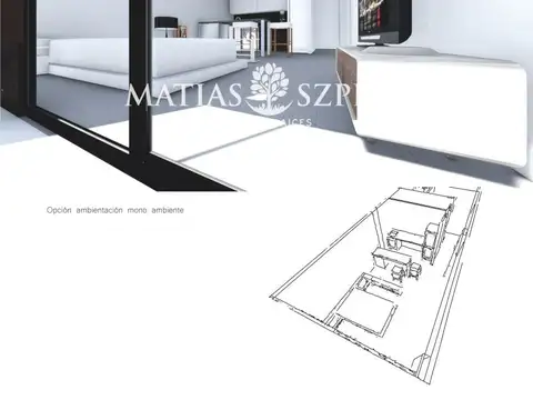 Departamento 2 ambientes con 1 baño