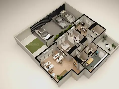 Departamento 4 ambientes con 3 baños