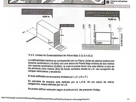 Terreno en Venta 60  mts Fondo