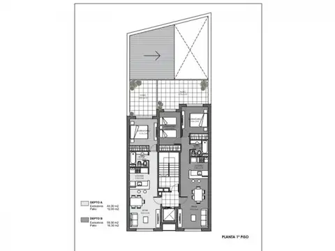 Departamento 2 ambientes con 1 baño
