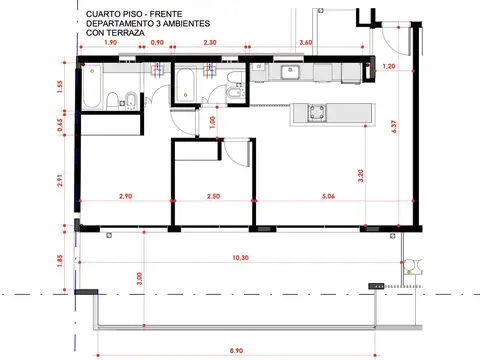 Departamento en Venta de 3 ambientes