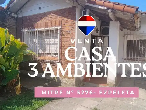 VENTA CASA 3 AMB PATIO Y COCHERA EZPELETA