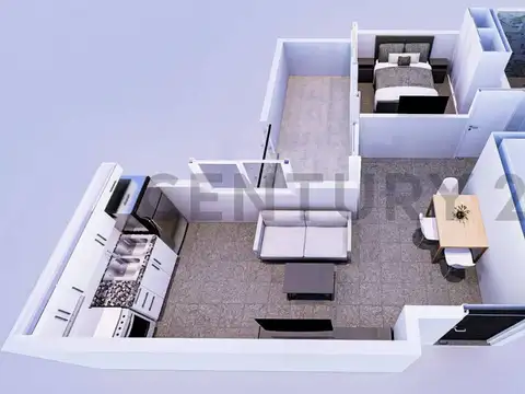 Departamento 2 ambientes con 1 baño