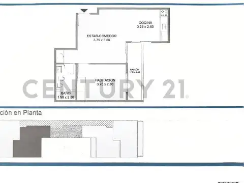 departamento 2 ambientes ( en pozo)